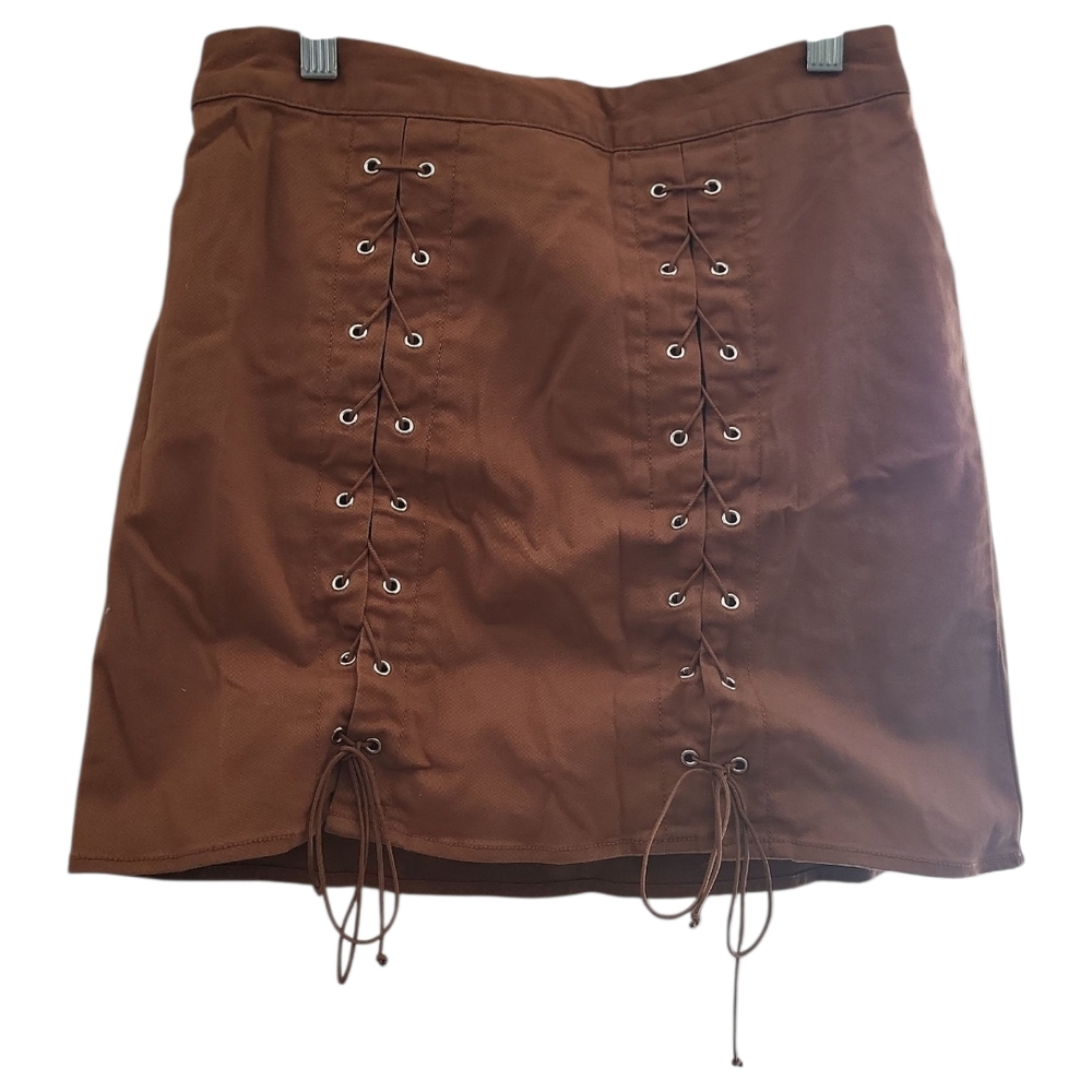 Wild Fable Brown Ruched Mini Skirt Casual